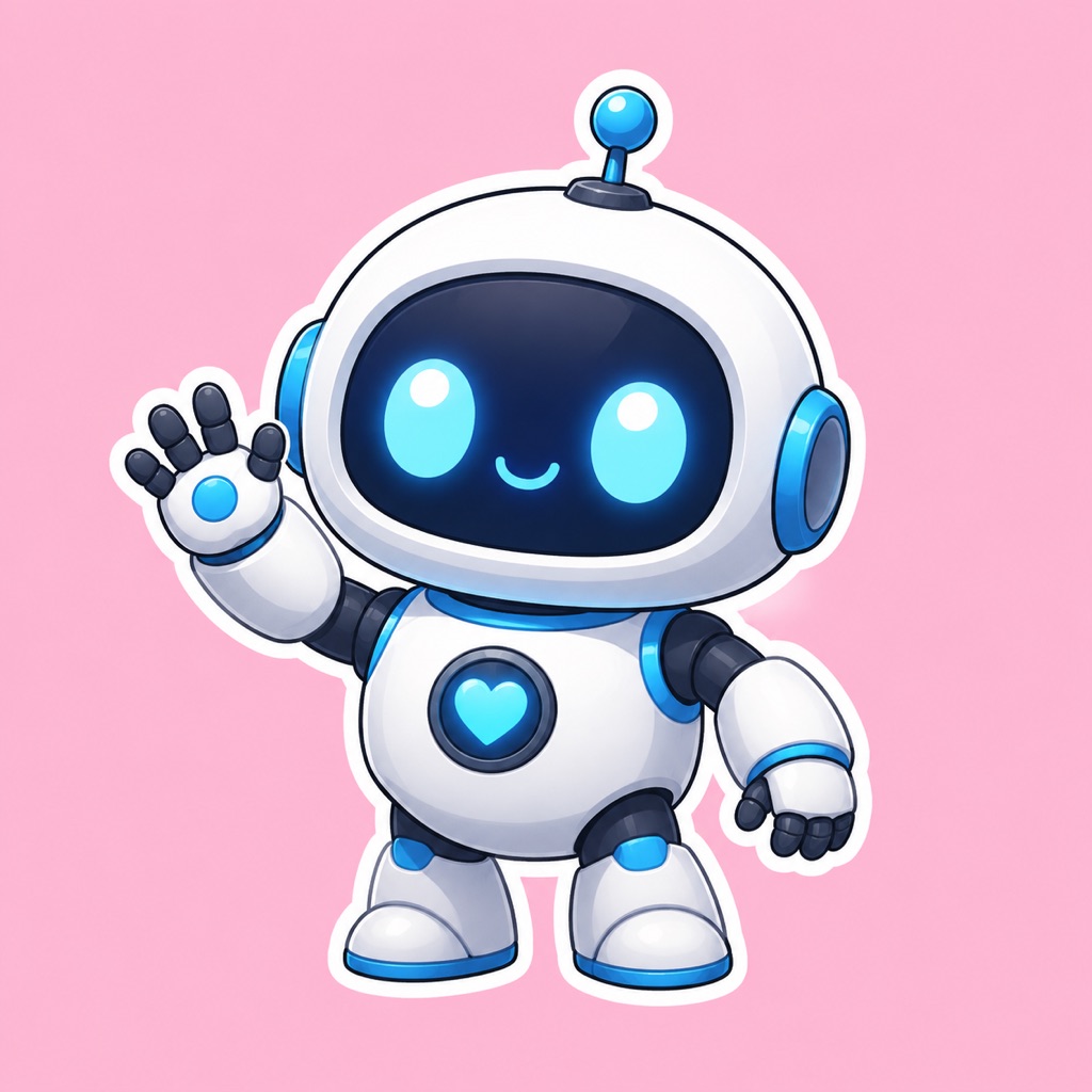 Robot mascot sticker